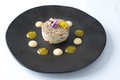 Ceviche of Devon crab with kimchi, passion fruit, sesame tuile & brown crab emulsion.jpg