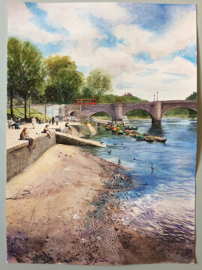 Richmond Bridge with Heron (Robin Sinclair)-min.JPG