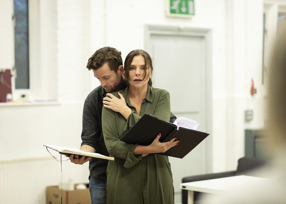 TGOTT Rehearsal 4 - Samantha Womack (Rachel Watson) and Adam Jackson Smith (Tom Watson). Photo by Helen Maybanks.jpg