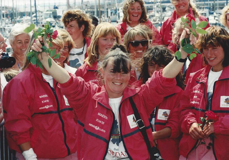 28May90 Tracy Edwards and the crew celebrate after winning the Whitbread.jpg