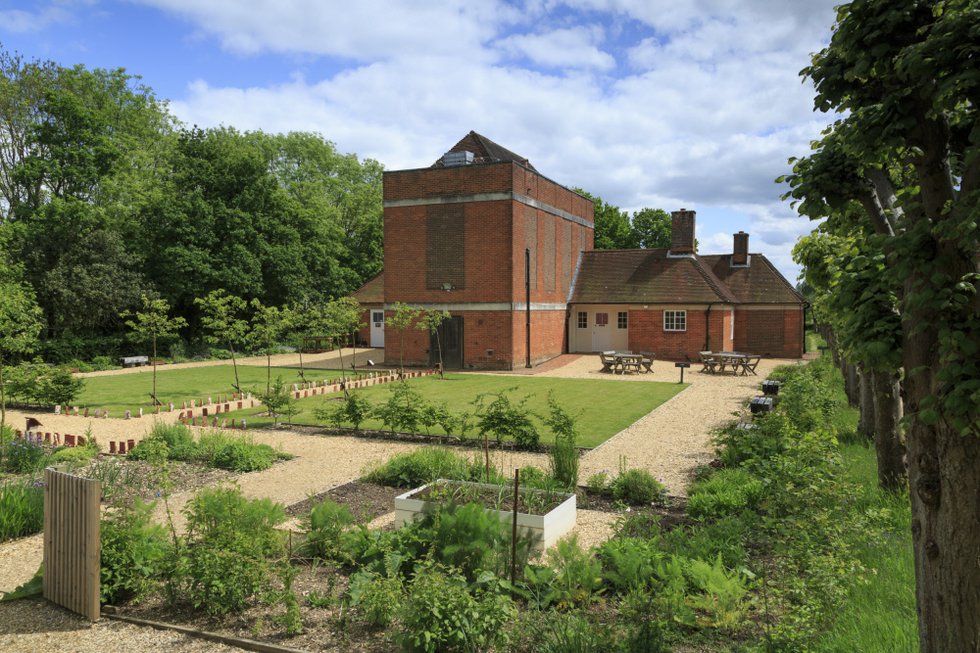 The reflection garden in May at Sandham Memorial Chapel, Hampshire