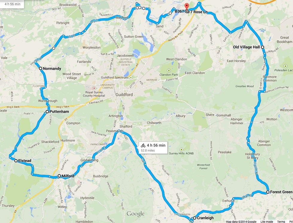 cycle routes in surrey