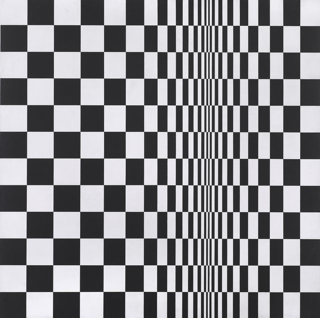 small_Bridget Riley, (1931-), Movement in Squares, 1961, Tempera on Hardboard. Photo © Arts Council Collection, © Bridget Riley, 2020. All rights reserved..jpg