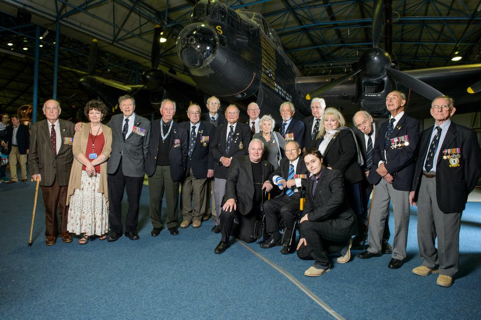Jim Dooley and the family of the late Robin Gibb join Bomber Command veterans at RAF Hendon