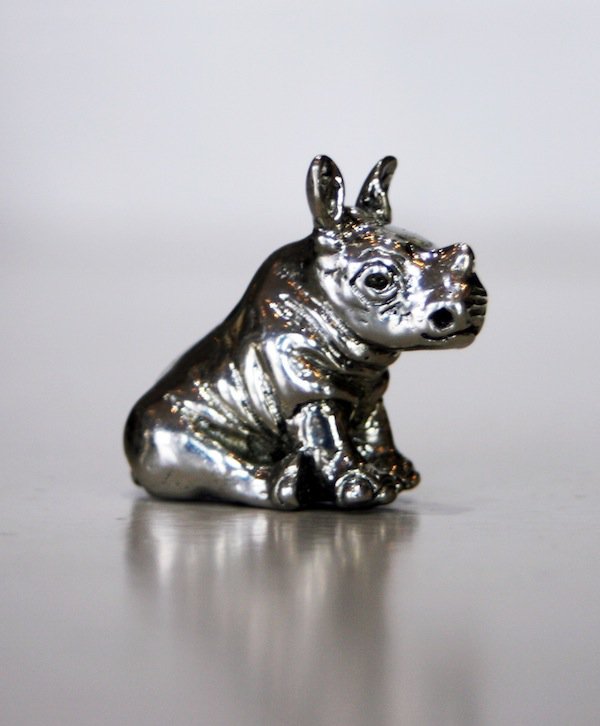 Pewter Rhino by Bruce Little one of five animals available.jpg