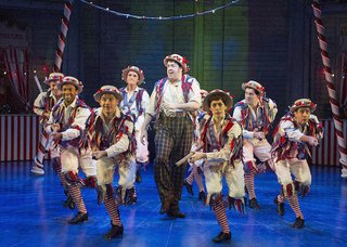 Jason Manford (centre) as Caractacus Potts and the cast of Chitty Chitty Bang Bang. Credit Alastair Muir - Copy.jpg