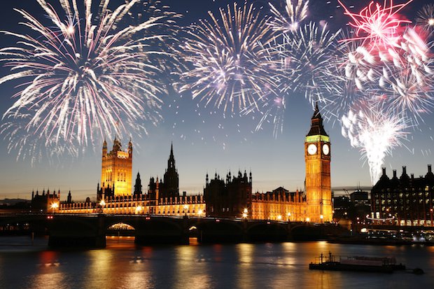 Fireworks over Palace of Westminster